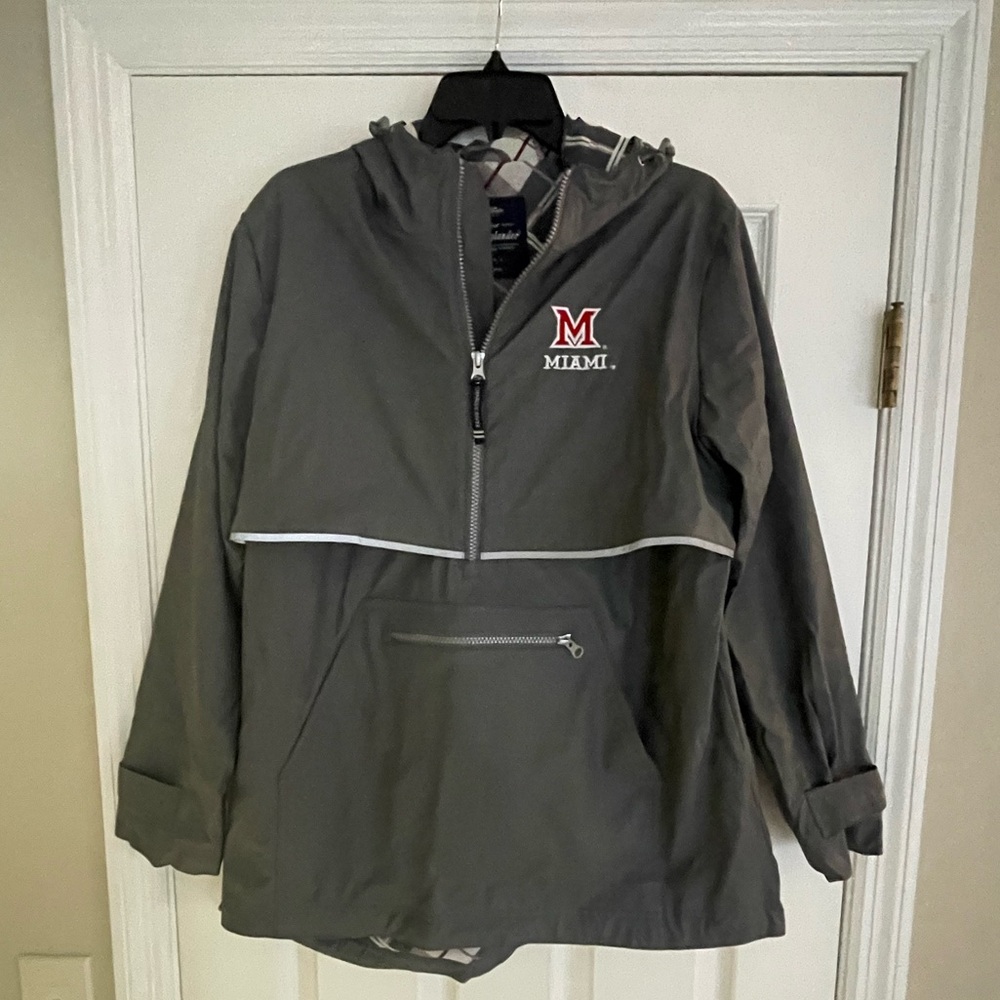 Charles River Miami University Oxford windbreaker raincoat size large